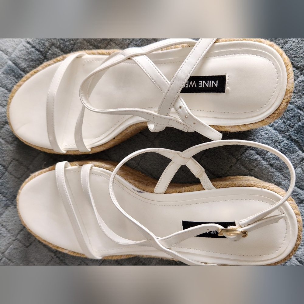 NWT Nine West Women's Jill Wedged Sandals - Picture 2 of 5
